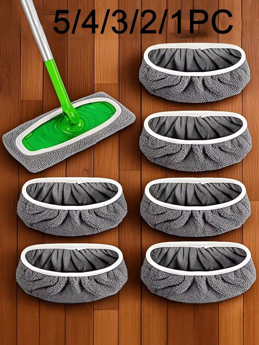 5/4/3/2/1pcs Super Absorbent Reusable Mop Pads, Dry And Wet Use Flat Mop Covers, Washable Mop Pads, Suitable For Hardwood Floor Cleaning: Durable, Dry And Wet Use, Mop Head Not Included, High Absorbent Material, Cleaning Supplies, Home Essentials