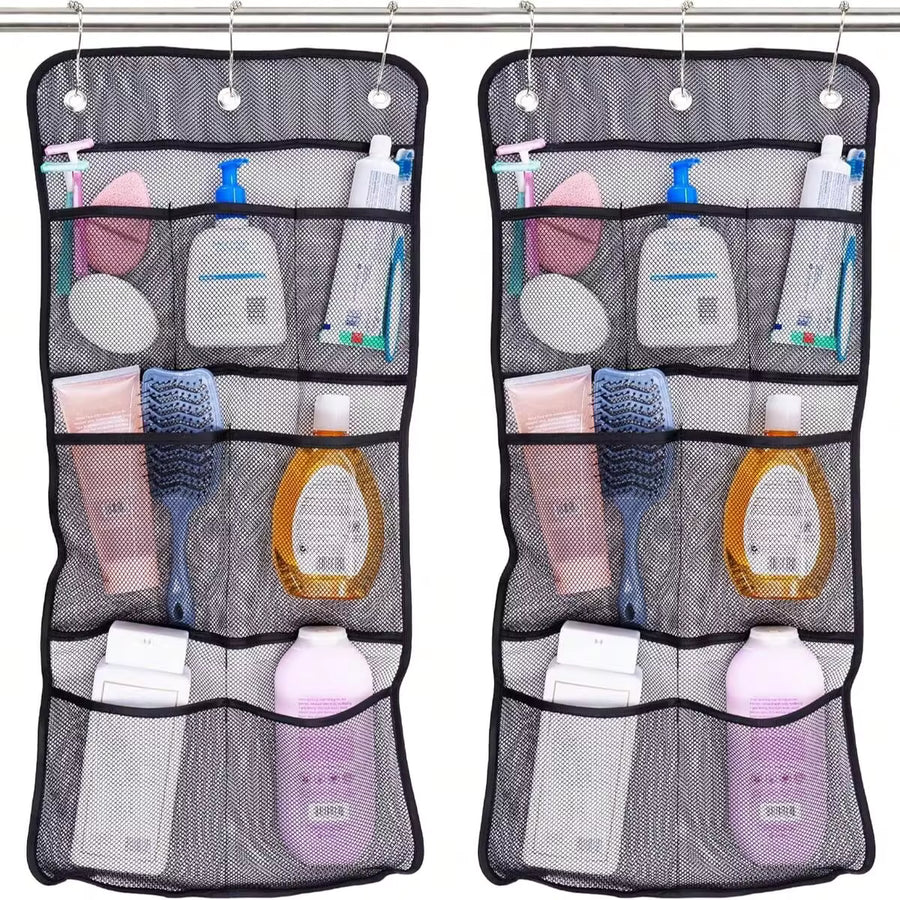 7 Pockets Hanging Mesh Shower Caddy Bag, Quick Drying Waterproof Bathroom Hanging Organizer, Portable Toiletry Storage Bag For Cruise Ship Travel Bathroom Essentials Storage